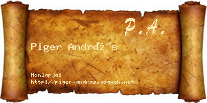 Piger András névjegykártya